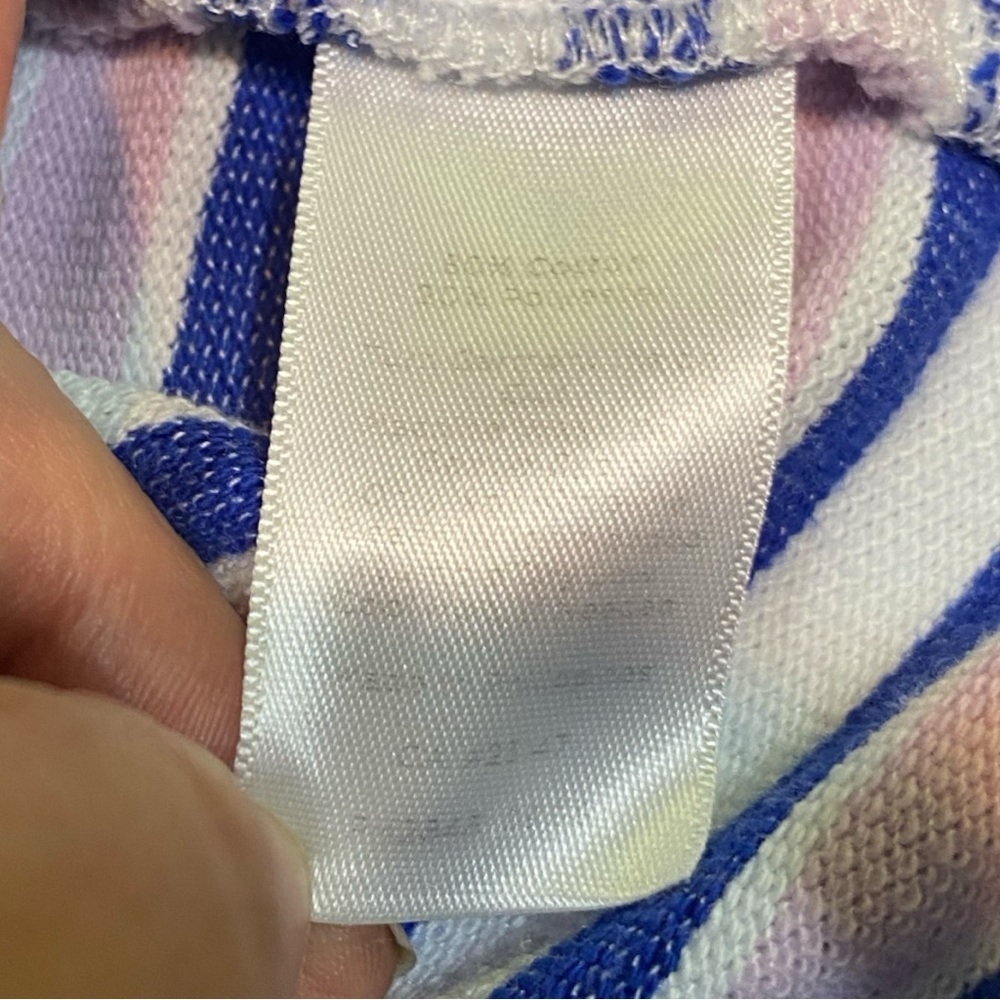 T by Talbots Striped 1/2 Zip in Blue Pink and White Size Small - Picture 5 of 6